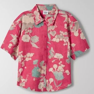 Sunday Best Eliza Shirt in Cerise Red size XS from Aritzia